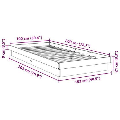 Bed Frame Without Mattress 100x200 cm Solid Oak Wood