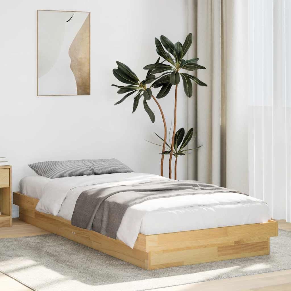 Bed Frame Without Mattress 100x200 cm Solid Oak Wood