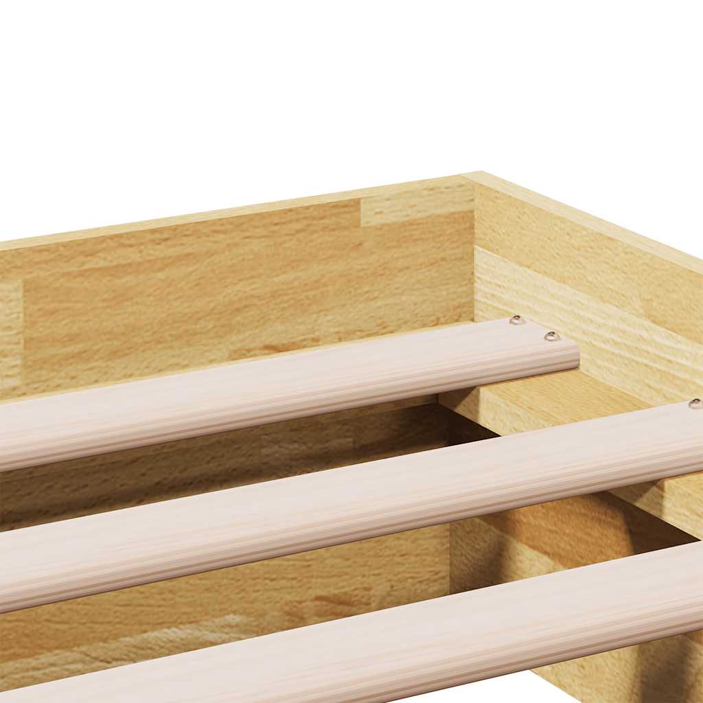 Bed Frame Without Mattress 75x190 cm Solid Oak Wood