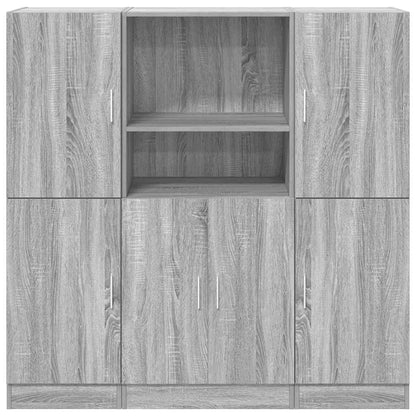 3 Piece Kitchen Cabinet Set Grey Sonoma Engineered Wood
