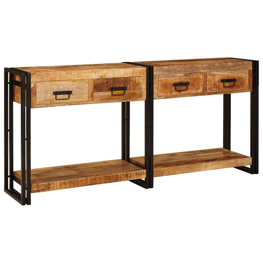 Console Tables 2 pcs Brown 161 x 33 x 75 cm Solid Mango Wood