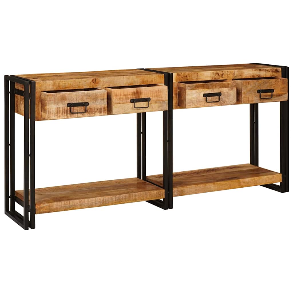 Console Tables 2 pcs Brown 161 x 33 x 75 cm Solid Mango Wood