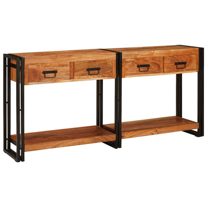 Console Tables 2 pcs Brown 161 x 33 x 75 cm Solid Acacia Wood
