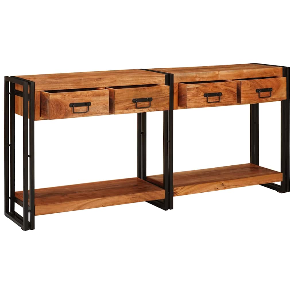 Console Tables 2 pcs Brown 161 x 33 x 75 cm Solid Acacia Wood