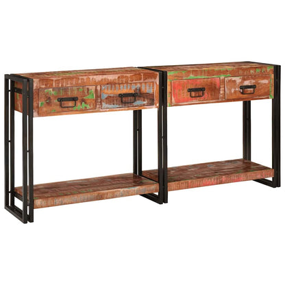 Console Tables with Drawer 2 pcs Multicolour 161 x 33 x 75 cm