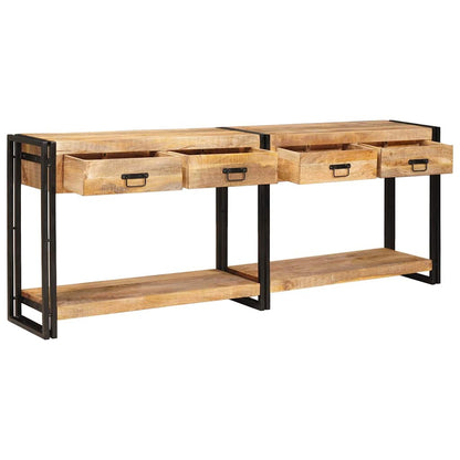 Console Tables 2 pcs Brown 200 x 33 x 75 cm Solid Mango Wood