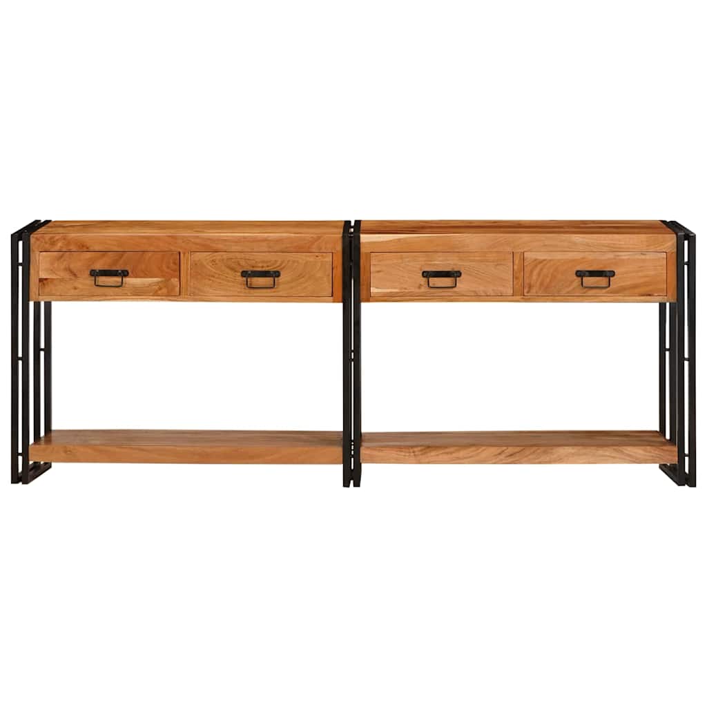 Console Tables 2 pcs Brown 200 x 33 x 75 cm Solid Acacia Wood
