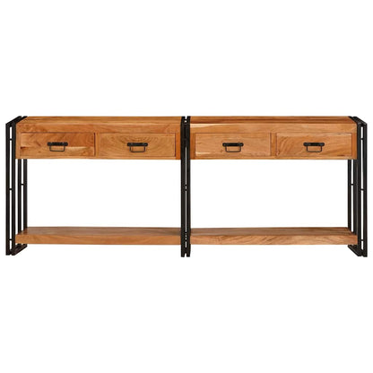 Console Tables 2 pcs Brown 200 x 33 x 75 cm Solid Acacia Wood