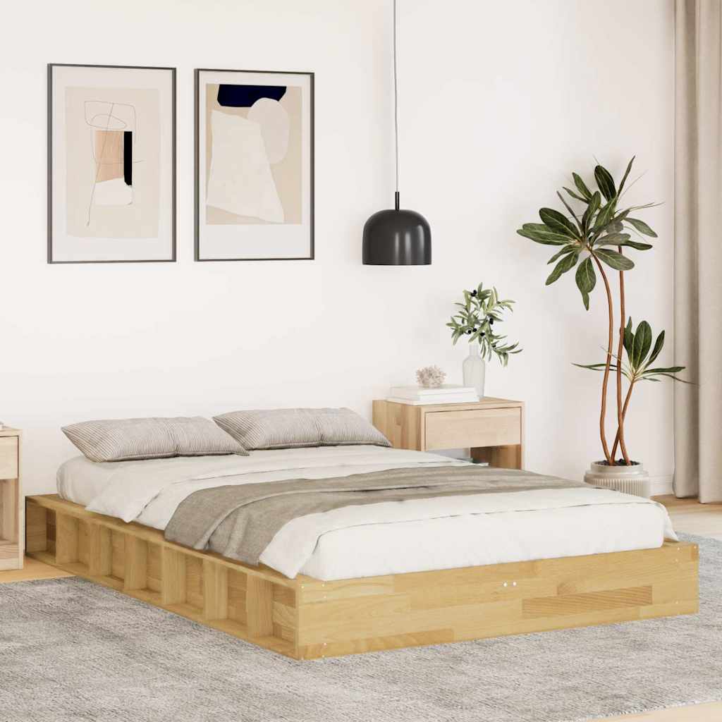 Bed Frame | Oak | Solid oak wood | Double | Bed Frame | Rectangular