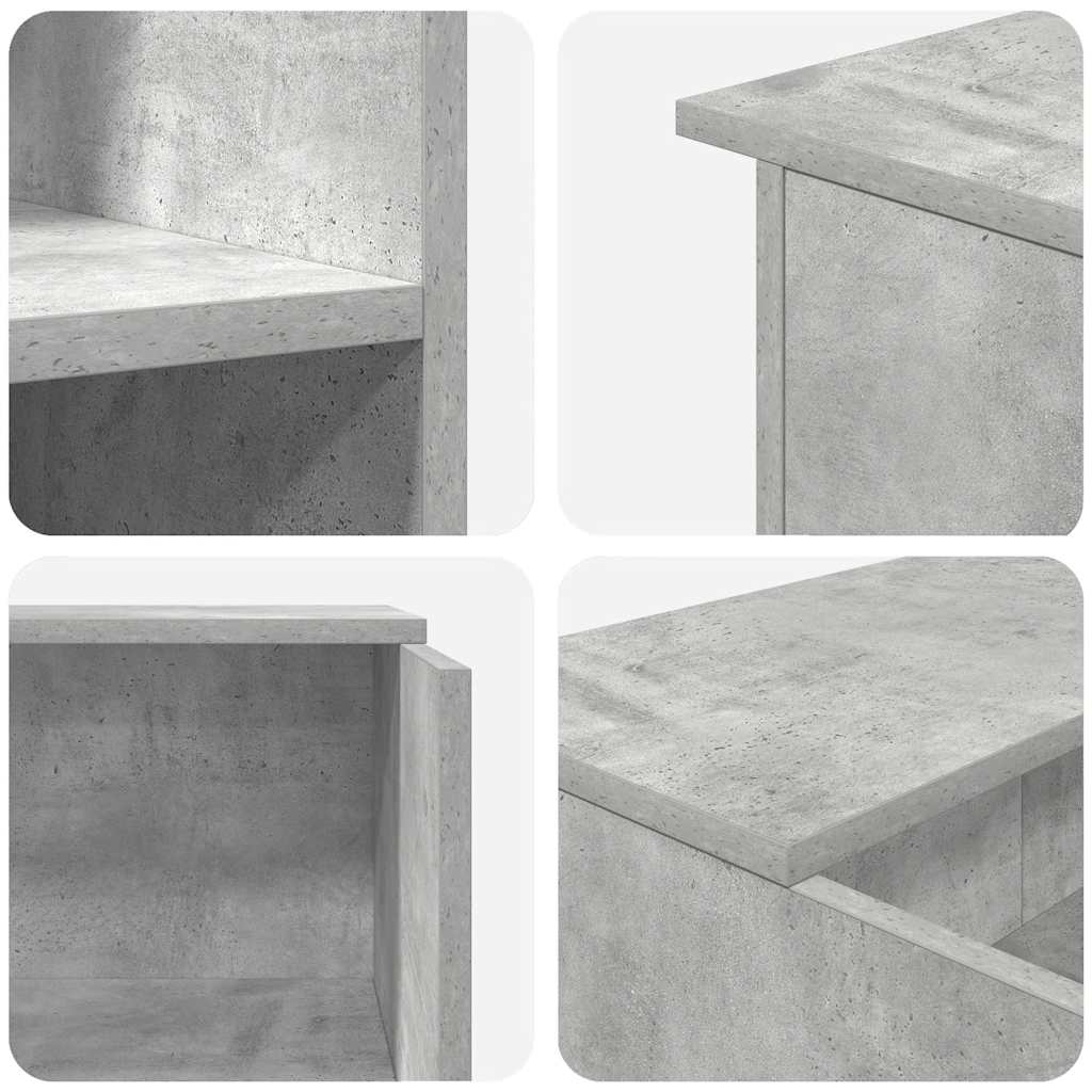 Reception Desk Concrete Grey 100x50x103.5 cm Engineered Wood