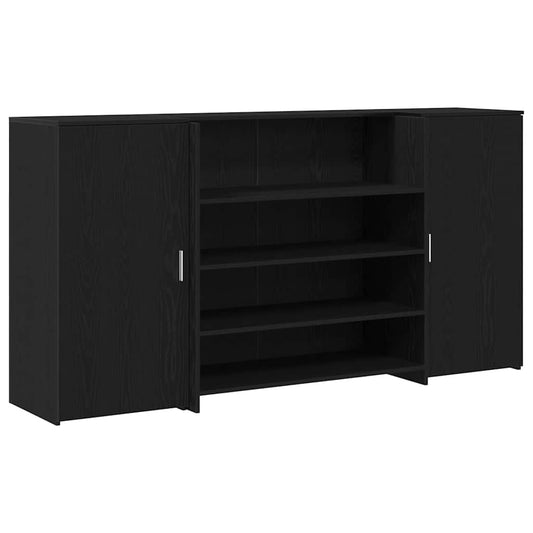 Reception Desk Black Oak 200x50x103,5 cm Engineered Wood