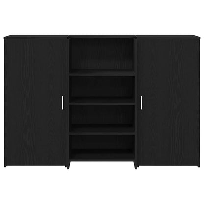 Reception Desk Black Oak 155x50x103.5 cm Engineered Wood