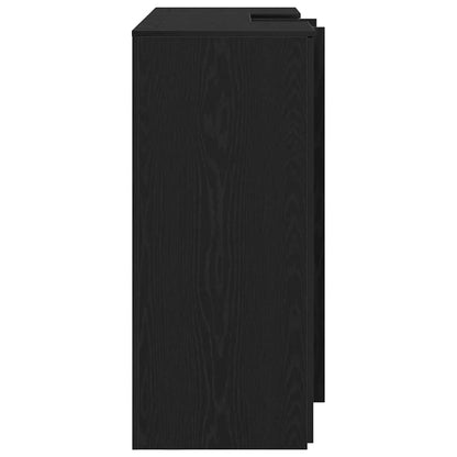 Reception Desk Black Oak 155x50x103.5 cm Engineered Wood