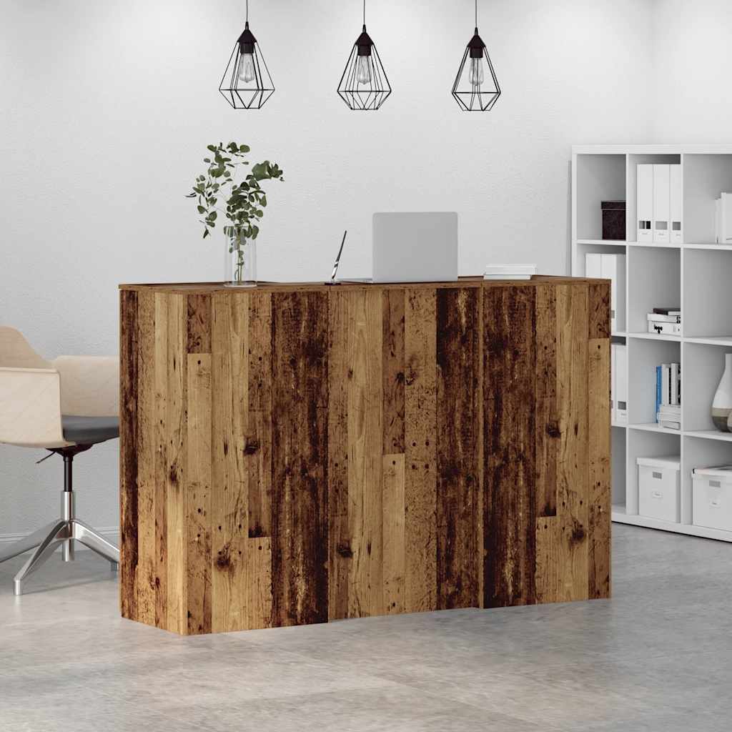 Reception Desk Old Wood 155x50x103.5 cm Engineered Wood