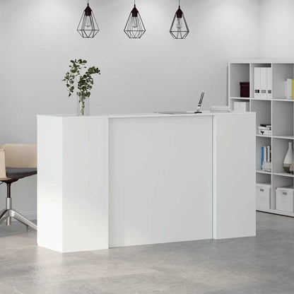 Reception Desk White 180x50x103.5 cm Engineered Wood