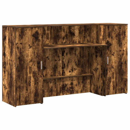 Reception Desk Smoked Oak 180x50x103.5 cm Engineered Wood