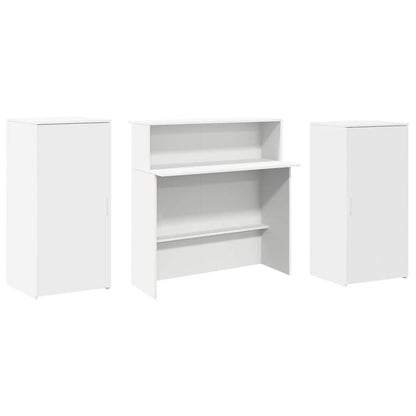 Reception Desk White 200x50x103.5 cm Engineered Wood