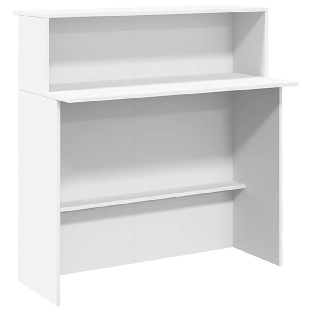 Reception Desk White 200x50x103.5 cm Engineered Wood