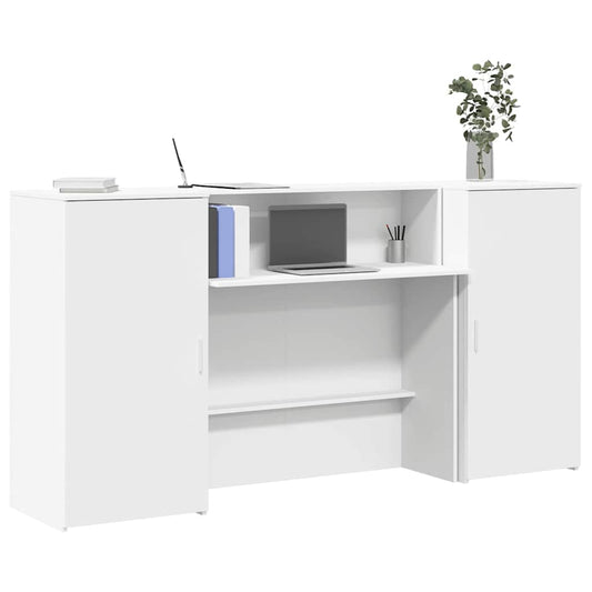 Reception Desk White 200x50x103.5 cm Engineered Wood