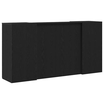 Reception Desk Black Oak 200x50x103.5 cm Engineered Wood