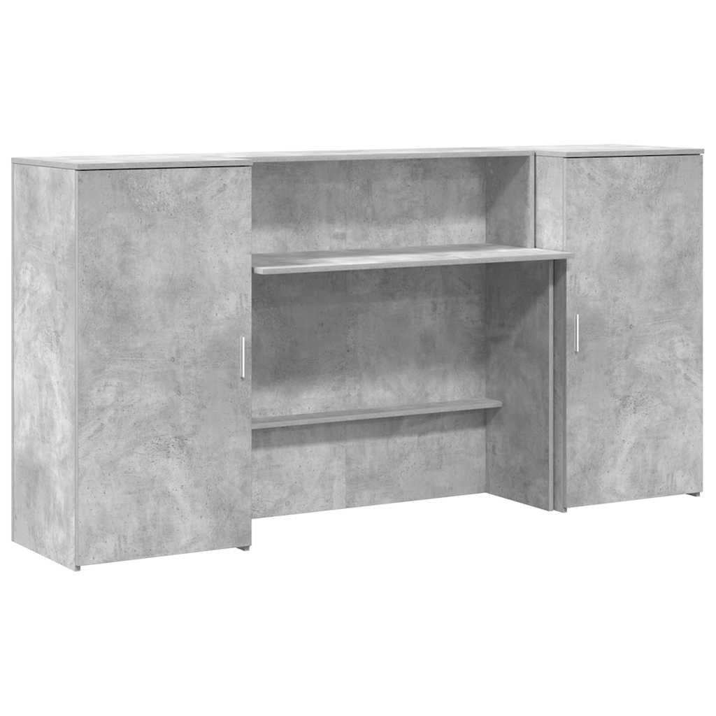 Reception Desk Concrete Grey 200x50x103.5 cm Engineered Wood