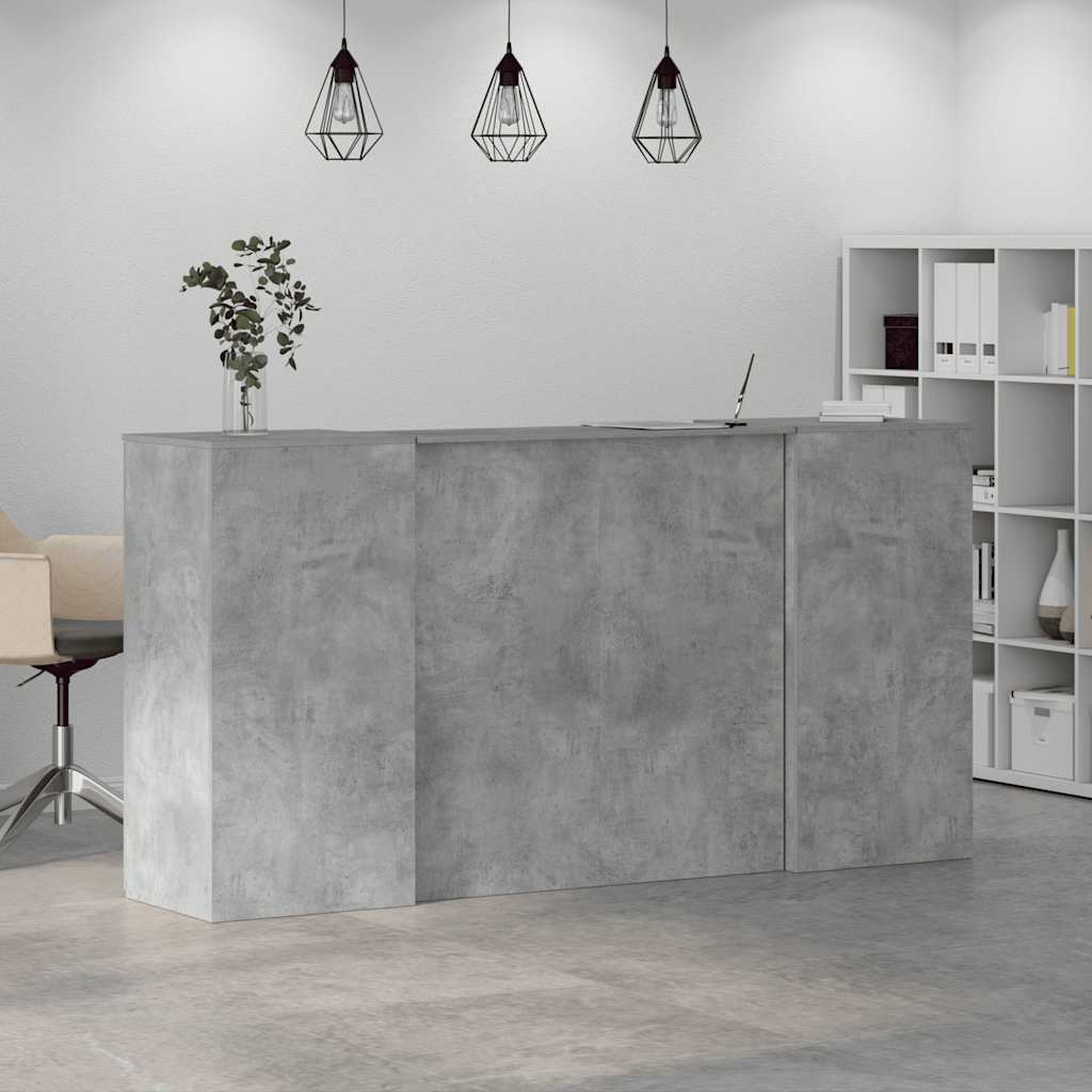 Reception Desk Concrete Grey 200x50x103.5 cm Engineered Wood