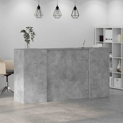 Reception Desk Concrete Grey 200x50x103.5 cm Engineered Wood