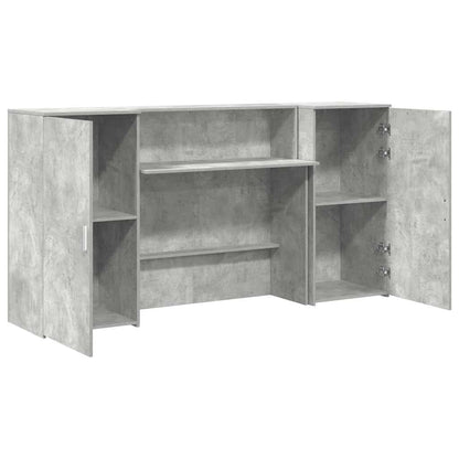 Reception Desk Concrete Grey 200x50x103.5 cm Engineered Wood