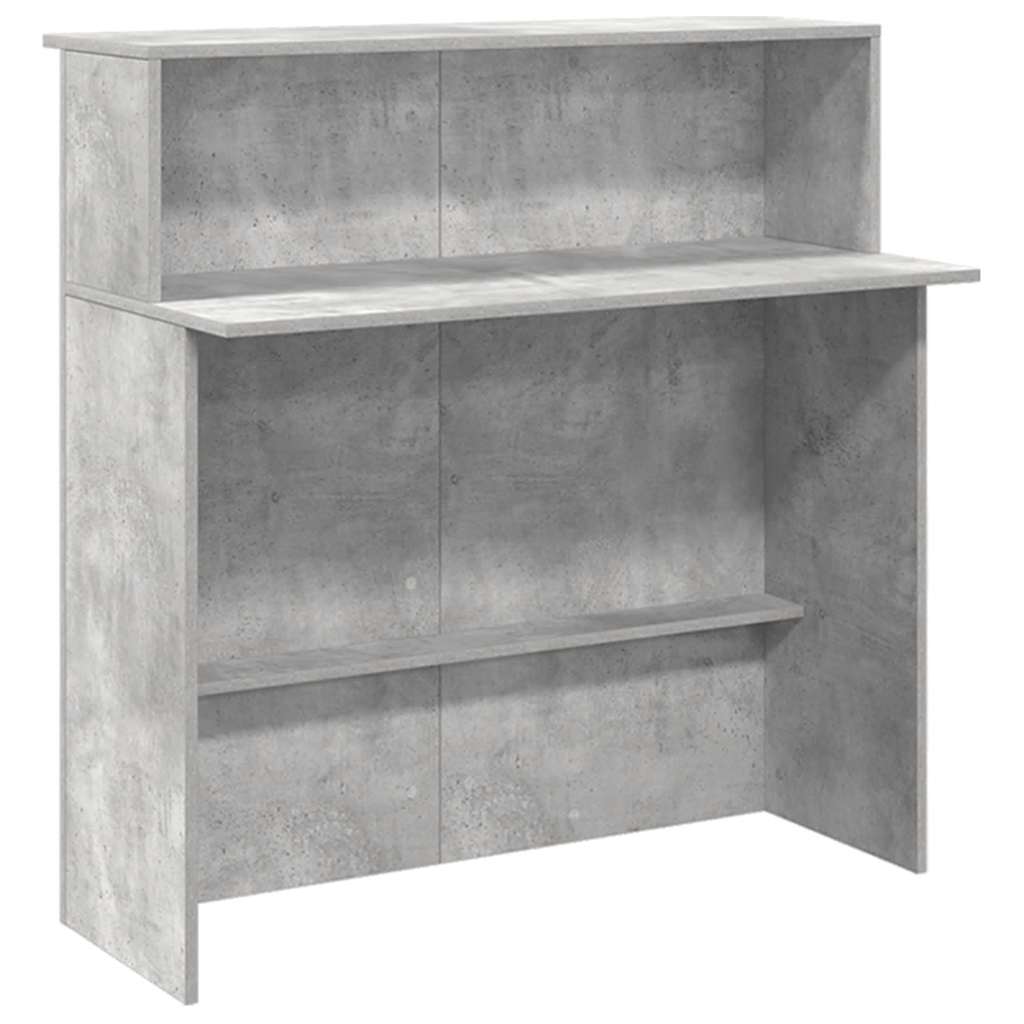 Reception Desk Concrete Grey 200x50x103.5 cm Engineered Wood
