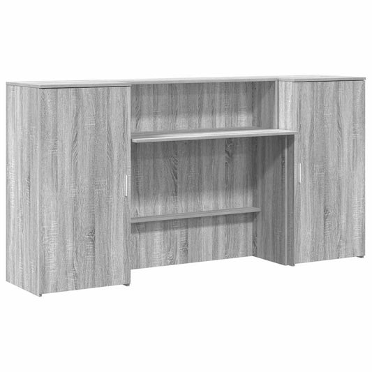 Reception Desk Grey Sonoma 200x50x103.5 cm Engineered Wood