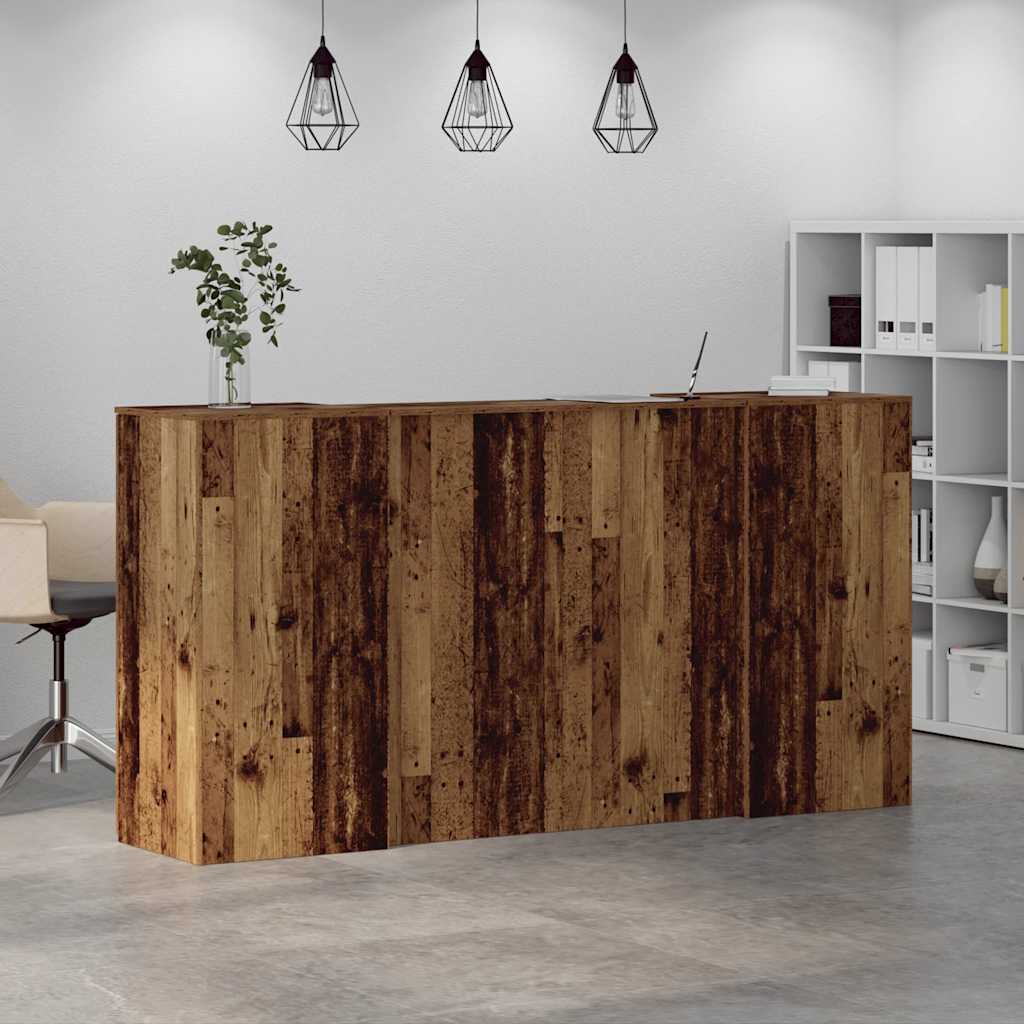 Reception Desk Old Wood 200x50x103.5 cm Engineered Wood