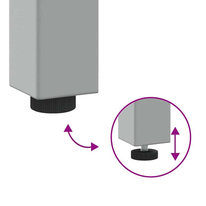 Work Table with Shelf Grey 100 x 55 x 85 cm Powder-Coated Steel