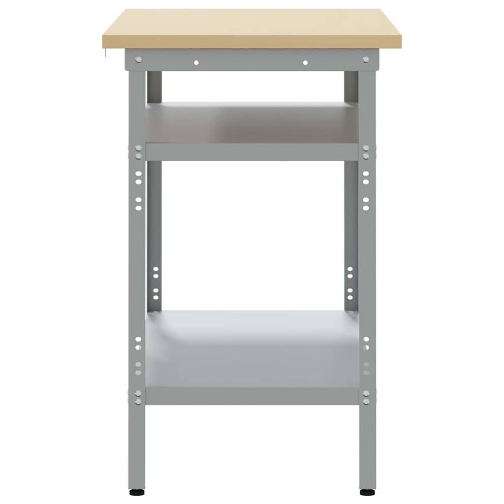 Work Table with Shelf Grey 100 x 55 x 85 cm Powder-Coated Steel
