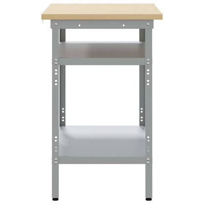 Work Table with Shelf Grey 100 x 55 x 85 cm Powder-Coated Steel