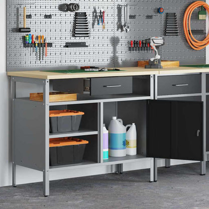 Work Bench with Drawer Black and Grey 100 x 55 x 85 cm