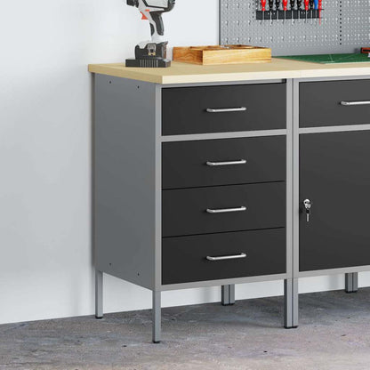 Work Bench with Drawer Black and Grey 50 x 55 x 85 cm
