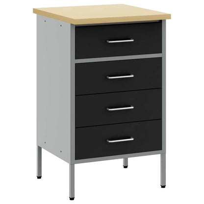 Work Bench with Drawer Black and Grey 50 x 55 x 85 cm