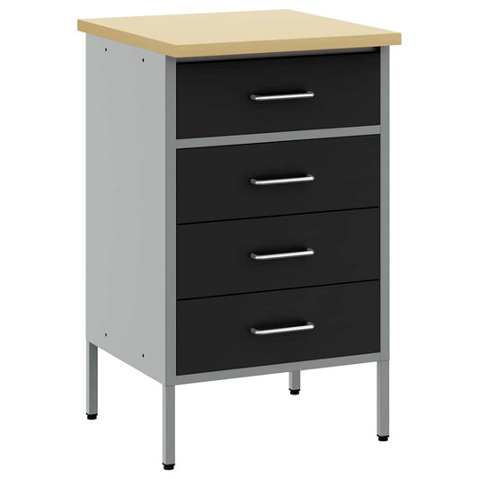 Work Bench with Drawer Black and Grey 50 x 55 x 85 cm