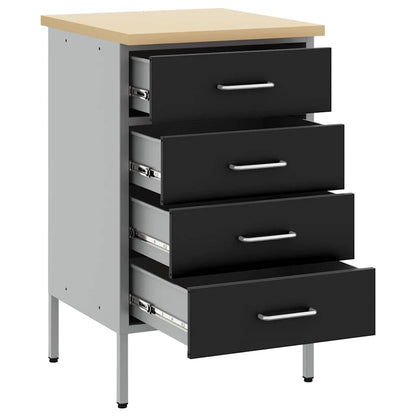 Work Bench with Drawer Black and Grey 50 x 55 x 85 cm