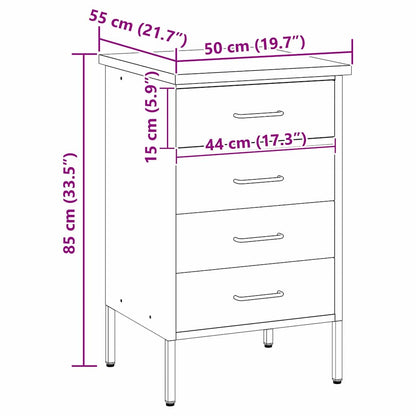 Work Bench with Drawer Black and Grey 50 x 55 x 85 cm