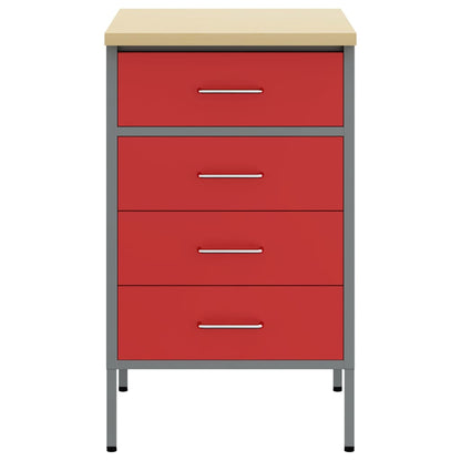 Work Bench with Drawer Red and Grey 50 x 55 x 85 cm