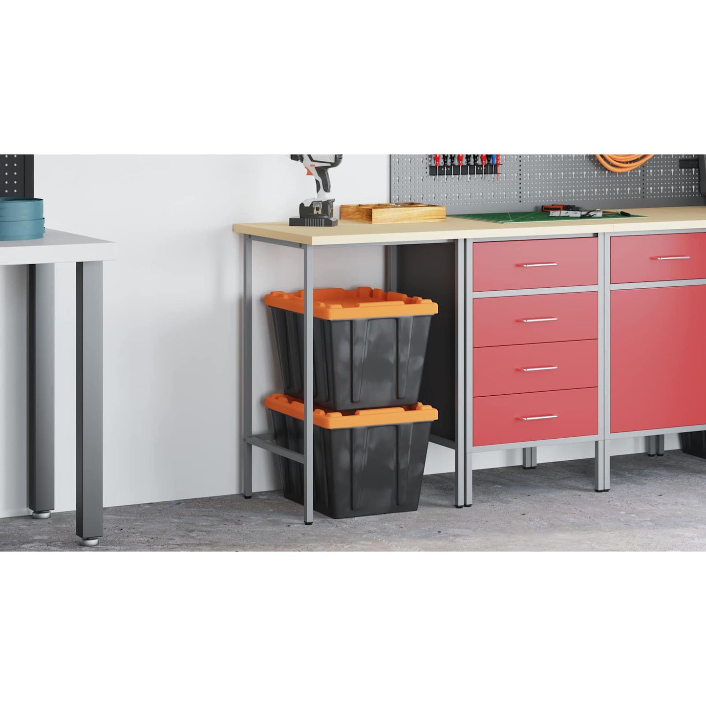 Corner Table Grey 55 x 55 x 85 cm Steel and Engineered Wood