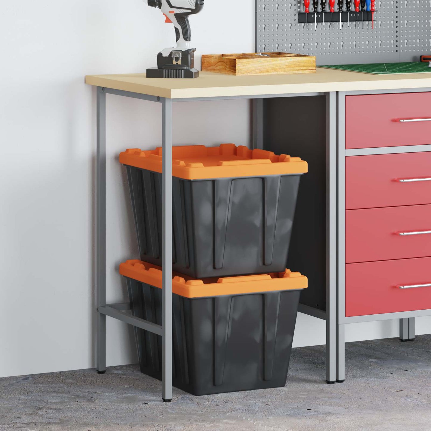 Corner Table Grey 55 x 55 x 85 cm Steel and Engineered Wood