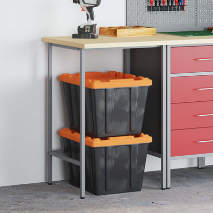 Corner Table Grey 55 x 55 x 85 cm Steel and Engineered Wood
