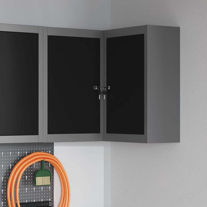 Tool Cabinet with Shelf Black and Grey 55 x 55 x 55 cm