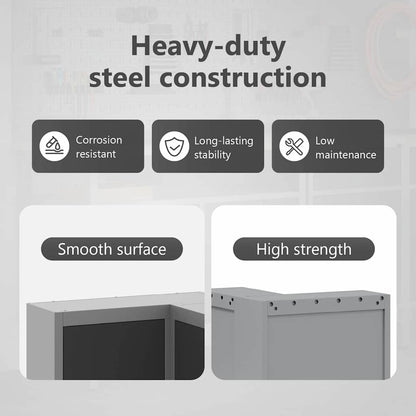 Tool Cabinet with Shelf Black and Grey 55 x 55 x 55 cm
