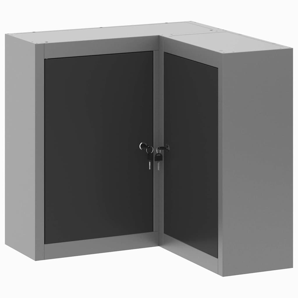Tool Cabinet with Shelf Black and Grey 55 x 55 x 55 cm