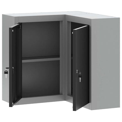 Tool Cabinet with Shelf Black and Grey 55 x 55 x 55 cm