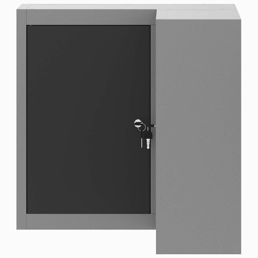 Tool Cabinet with Shelf Black and Grey 55 x 55 x 55 cm