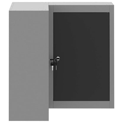Tool Cabinet with Shelf Black and Grey 55 x 55 x 55 cm